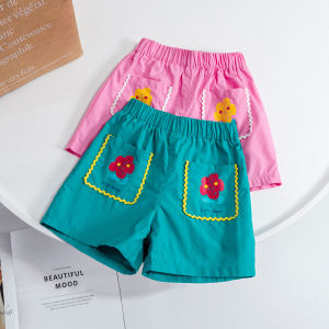 กางเกงขาสั้นผ้าฝ้ายลายการ์ตูนสำหรับเด็กผู้หญิงในช่วงฤดูร้อน กางเกงขายาวลำลองสำหรับเด็กผู้หญิง แฟชั่นอเนกประสงค์ ลำลอง ใส่ไปเที่ยวกลางแจ้ง