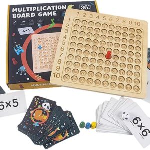 Montessori wooden multiplication board game mainan edukasi anak perkalian