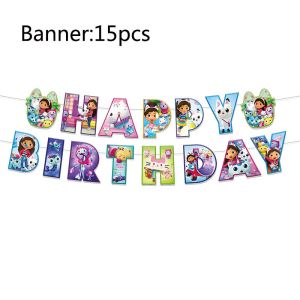 Hasbro | Gabby Dollhouse Birthday Party Decorations Disposable Tableware Plate Cup Sling Banner Ballon Backdrop Baby Shower Gifts