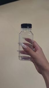 Empty Plastic Juice Bottles With Caps Clear Bulk Containers For Juicing Drinking Milk Jam〔CC11〕