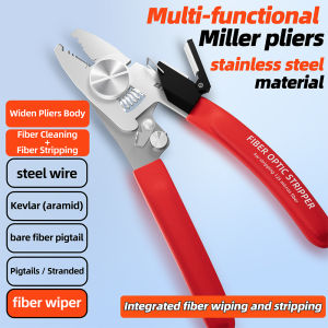 BYXGD Multi-functional Fiber Optic Pliers 6 in 1 Integrated Cleaning Stripping Tool Kevlar Pliers High Carbon Stainless Blade