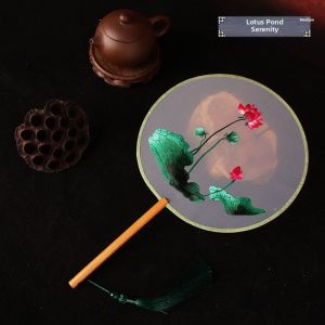 Embroidered Two-sided Silk Round Fan