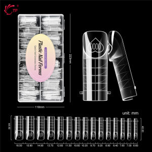 TP 150PCS French Space Dual Nail Forms Clear Reusable Acrylic Poly Nail Gel Mold Full Cover Extension Top Form Nail Art Salon