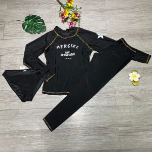 Bikini đồ bơi nữ 3 chi tiết áo tay dài quần dài quần chip thun lạnh quảng châu cao cấp có đệm ngực BINSPORTS BHN036