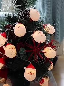 Cute Santa Claus LED Indoor String LightsChristmas Fairy Lamp for Bedroom Window Fireplace Xmas Party Decor Twinkle Ornament