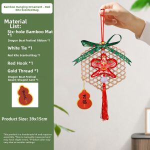 AIERLISHA | Craft DIY Mugwort Bamboo Woven Dragon Boat Pendant