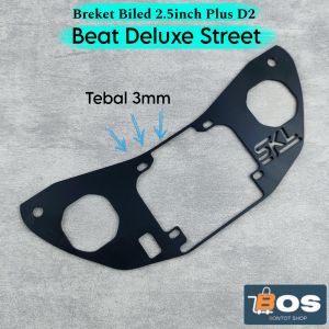 Breket Biled Beat Deluxe Street 2.5 Inch Plus Lampu D2 Laser Tebal 3mm
