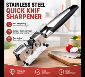 Knife Sharpener Kitchen Rotating Steel Wheel Sharpening Discs Manual Scissors Blade Grinder Ergonomic Stone Home Chef Tool
