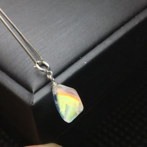 Natural Sea Island Color Blue Moonstone Pendant S925 Silver Embedded Fashion Jewelry World Style Storm Dance Brand