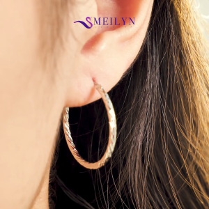 MEILYN Anting Klip Gipsy Perak Silver Motif Ukir Garis Cutt Line Gold Plated All Variant