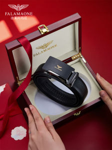 เข็มขัดหนังแท้สำหรับผู้ชาย สายรัดเอวแบบหนังวัว หัวเข็มขัดอัตโนมัติ เทรนด์ใหม่ สำหรับเยาวชน เข็มขัดหนังแท้ หัวเข็มขัดแบบอัตโนมัติ