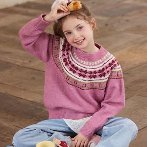 Little Naive | Colorblock Childrens Sweater Warm And Artistic