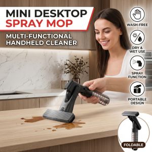 Portable Foldable Handheld Desktop Mop Lightweight Quick Drying Sponge Head Mini Mop for Household Kitchen Bathroom Cleaning