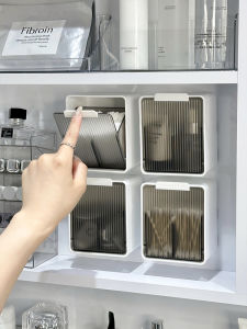 Bathroom Mirror Cabinet Storage Box Wall Mounted Cotton Swab Makeup Remover Tissue Lipstick Organizer Box Toilet Cosmetic Cotton Rack