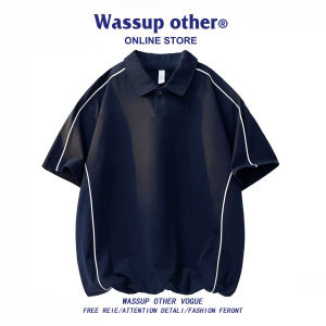 Vintage American Style Short Sleeve Polo Shirt Men Summer