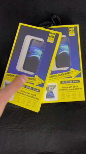 Full Screen Protector With Auto Alignment Install Box For iPhone 15 14 13 12 Pro Max Tempered Glass Privacy HD Anti-fall