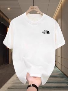 Summer Fashion Mens Short Sleeve Pure Cotton Printed T-shirt Combed Youth Popular round Neck Casual Wear Daily Comfortable Fit