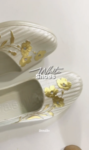 SandSo - 1801 PTY Sepatu Putih Wanita Flat Shoes Elegant Pantofel Casual Kantor Anti Slip Air Licin