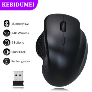 kebidumei | Chuột Không Dây Bluetooth 5.2 & 2.4G Hai Chế Độ Có Thể Sạc Lại Chuột Chơi Game Quang Học 6 Phím 1600DPI Dành Cho Máy Tính Xách Tay PC Máy Tính Bảng - Silent Click