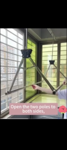 MOD Stainless Steel Double Rod Clothes Drying Rack | Foldable Retractable Clothes Hanging Rod | Balcony Laundry & Quilt Drying Solution