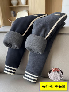 Thickened Cotton Trousers for Girls Winter Clothes Warm Outerwear Fleece Lined Pants Baby One Piece Winter Children Three Layer Cotton Base Pants