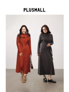 Faux-Cashmere Batwing Waisted Dress