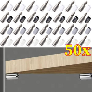 12-50pcs Shelf Support Pegs Pins / Self-tapping Screw with Rubber Sleeve / Wardrobe Septum Brackets Fixed Screw / Shelf Support Pegs for Wooden Cabinets Wardrobes