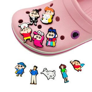 Bandai | 1/10Pcs Japanese Cute Anime Boys Family Shoe Charms For Slides Sandals DIY Custom Accessories PVC Shoe Decoration Clog Buckle