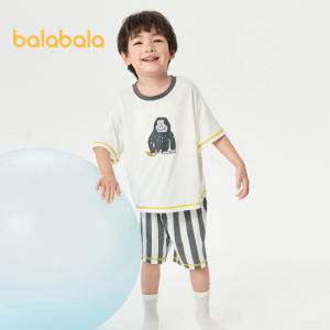 Balabala trẻ em Bộ đồ ngủ Homewear cho bé trai và bé gái nhỏ trẻ em lớn trẻ em Máy điều hòa quần áo mát mẻ chống vi khuẩn thủy triều
