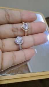 Cincin Love Alexa Kristal Swaroski Titanium (Emas Silver)