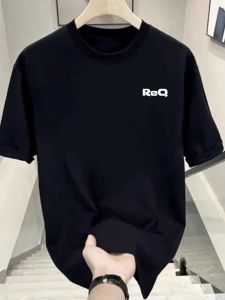 Áo Thun Nam Tay Ngắn in Chữ Thời Trang Mùa Hè Dáng Rộng Cổ Tròn in Chữ Cotton Thường Ngày Chống Khuẩn Phong Cách Thường Ngày