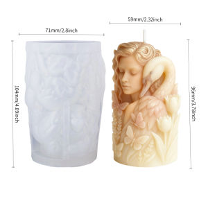 Elegant swan goddess candle mold durable and reusable silicone mold suitable for home décor and Christmas decorations.