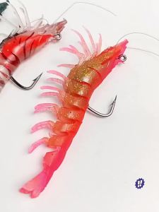 BURLE Shrimp Lure Soft Plastic Fishing Lures Redfish Bass Prawn Lure With Pre-Rigged Head