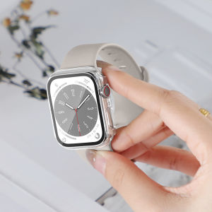 Hard PC Case for Apple Watch Series 9 8 7 se 6 5 4 3 45mm 41mm 44mm 40mm 42mm 38mm with Tempered Glass Screen Protector iWatch Accessories