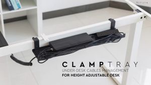 CLAMP Wire Tray/Under Desk Cable Management Tray/Standing Desk Wire & Power Extension Socket by Niture
