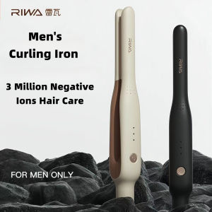 Riwa Curling Iron Mens Water Ripple Straight Curling Dual-use Electric Splint Perm Short Hair Straightener Negative Ion Fluffy Straight Clip Small Rewa Mens Curling Iron Straightener