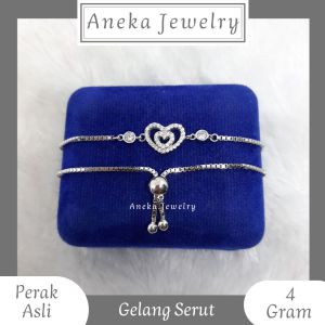 Gelang serut love Double perak 925