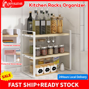 Royalstar 2 Tier Kitchen Racks Organizer Condiment Seasoning Storage Rack Kitchen Countertop Storage Shelf Metal Rack Organizer