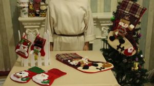 Kaos Kaki Natal Dekorasi 23cm Hiasan Pohon Natal Murah Christmas Stocking Kaus Kaki Hadiah Dihiasi Permen
