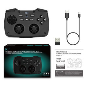 Rii RK707 Wireless Game Controller Keyboard Mouse Combo 2.4GHz Portable with Turbo Function for PC Raspberry Pi 2 Android TV Goo