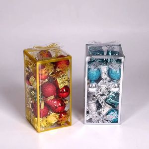 Christmas Tree Decorations Set Hanging Ball Ornaments Drum Bell Pendants Box
