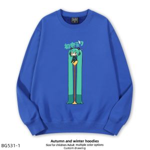 Hatsune Miku Future Joint Name Two-Dimensional Japanese Style Sweatshirt Fleece Padded Coat Boys and Girls Spring & Fall Winter Clothes round Neck