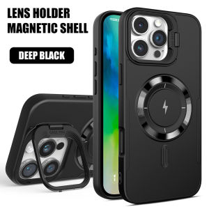 Lens Holder Phone Case For Magsafe iPhone 17 Air 17 Pro Max 15 16 14 13 12 11 Silicone Shockproof Funda Cover Magnetic Luxury