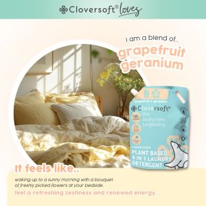 [Carton Deal] ❤️ Cloversoft Loves Plant-Based Anti Dust Mite 4 in 1 Laundry Liquid Detergent Refill bag [1.5L]