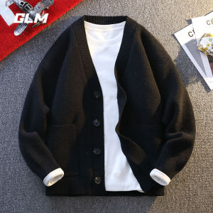 เสื้อคาร์ดิแกนผู้ชายแขนยาวคอโปโลทรงหลวมสไตล์ลำลองฤดูใบไม้ผลิและฤดูใบไม้ร่วง GLM ดีไซน์เสื้อสเวตเตอร์แบบสวมหัว