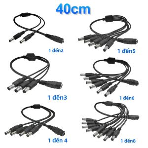 Cáp Chia Nguồn DC 5.5*2.1mm 1 Ra 2/3/4/5/6/8 Đường Cho Đèn LED Dải Camera CCTV Đầu Nối Adapter 5V 12V