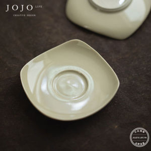 Jojos L. PD Feeling Ceramic Cup Mat Grass Ash Tea Cup Coaster Tea Ceremony Accessories Japanese Style Dining Tableware