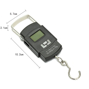 1pc Black 50kg Portable Electronic Portable Luggage Scale LCD Digital Display Screen Express Delivery Scale Hook Mini Scale