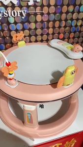 Beige รถหัดเดินเด็ก 3in1 เบาะเต็มรอบ360° ของเล่นเสริมพัฒนาการ ปรับสูงต่ำได้ ล้อ6ล้อเงียบ เหมาะเด็ก