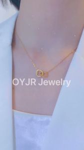 OYJR Necklace For Women Stainless Steel Chain Rantai Bff Japan Korean Style Minimalist Double Love Heart Simple Pendant jewelry 项链